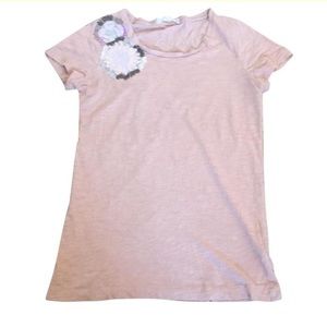 J.Crew pink beaded t-shirt